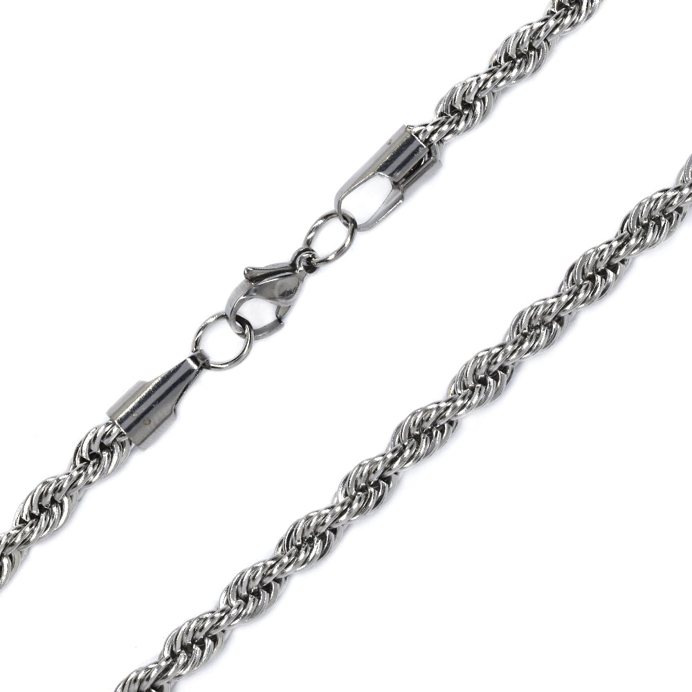 Stainless steel 5mm x 55cm rope chain - SSYN4590