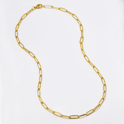 Stainless steel gold paper clip 4mm x 45cm chain - SSYN4807