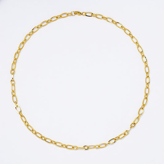 Stainless steel gold oval link 5mm x 45cm chain - SSYN4808