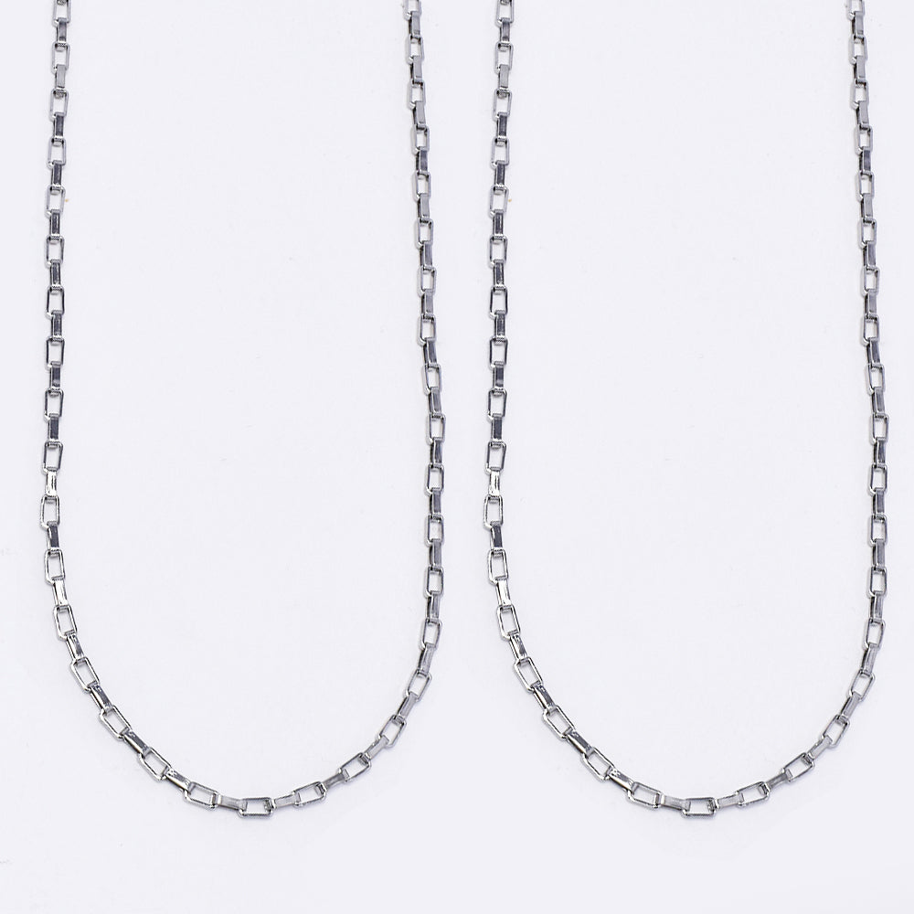 2 Pack Stainless steel 2mm x 55cm open box chain