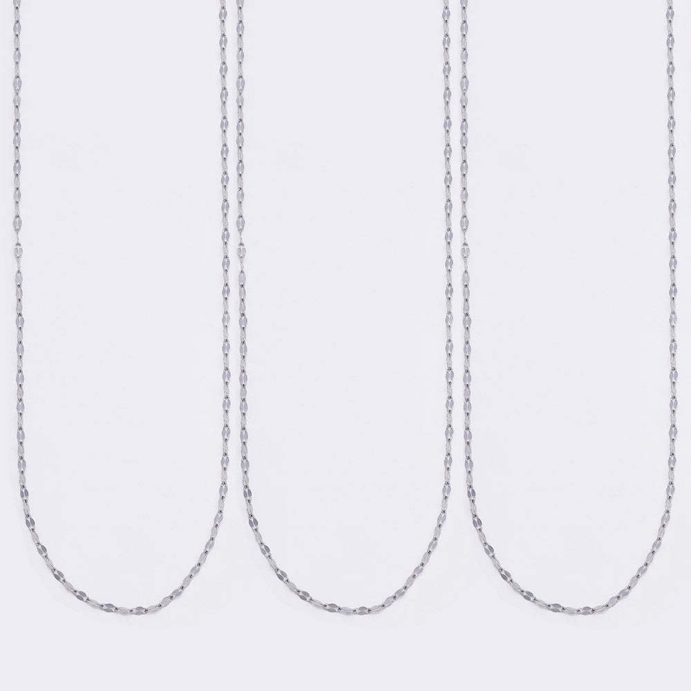 Stainless steel 3 pack 40+5cm sequin chain - SSYN5700