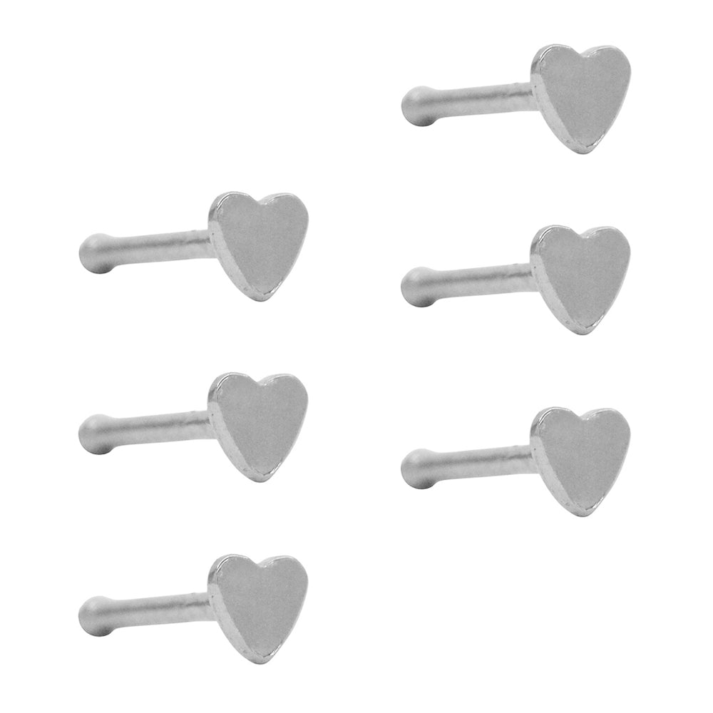 6 Pack Stainless steel heart piercing - SSYNS3365