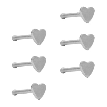 6 Pack Stainless steel heart piercing - SSYNS3365