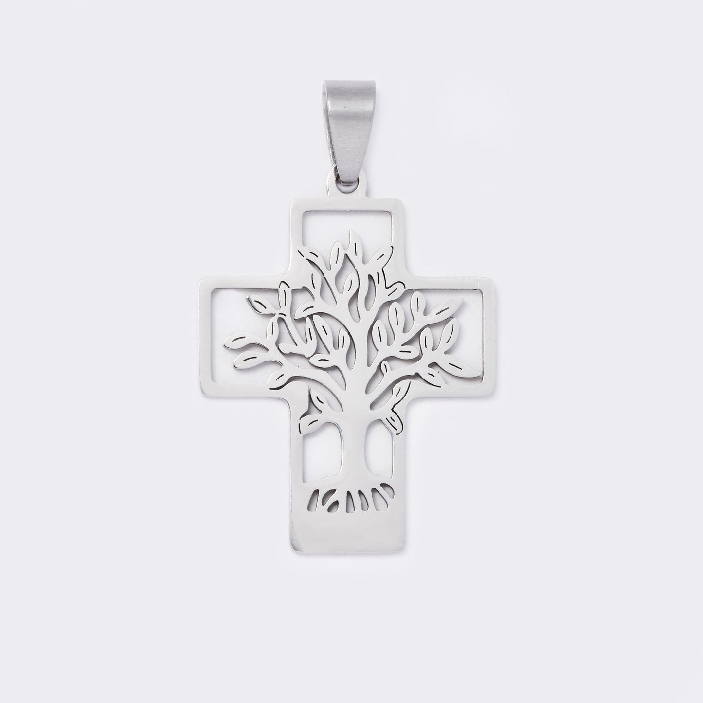 Tree of life hope cross steel pendant - SSYP5661