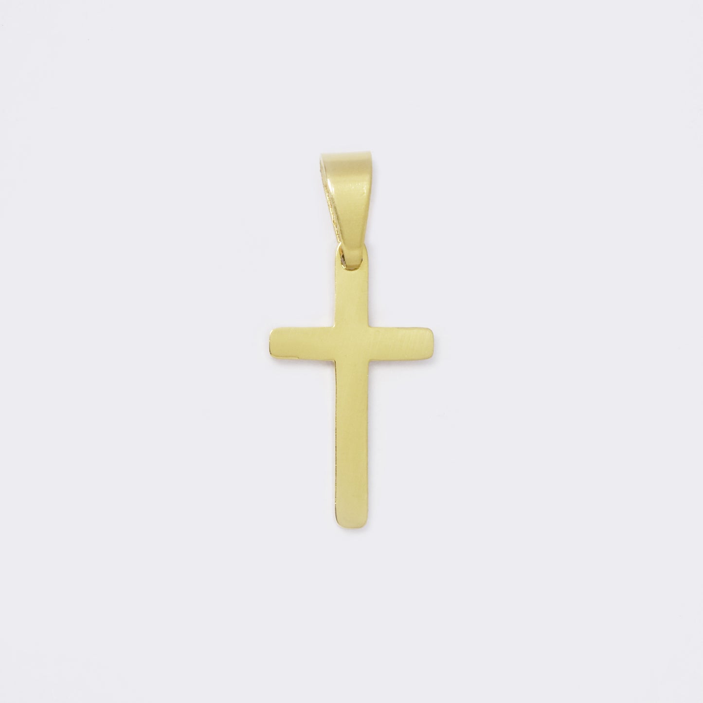 Small gold solid cross steel pendant - SSYP5662