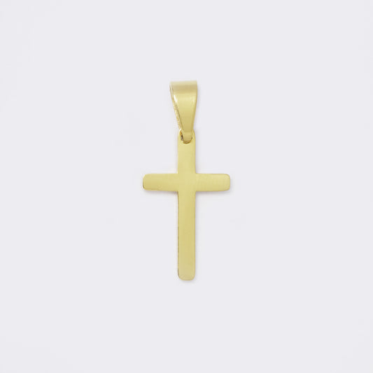 Small gold solid cross steel pendant - SSYP5662