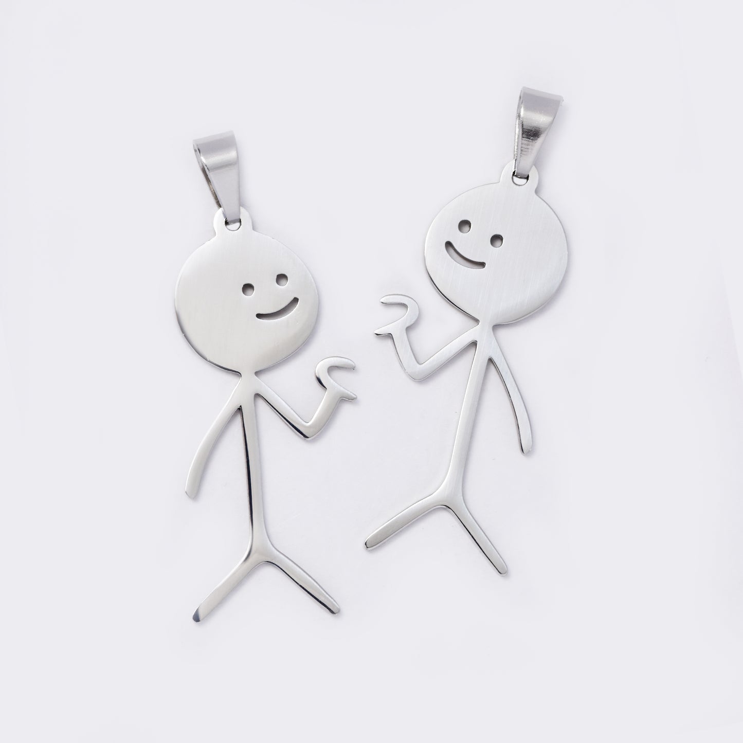 2 Piece split friends steel pendant - SSYP5666