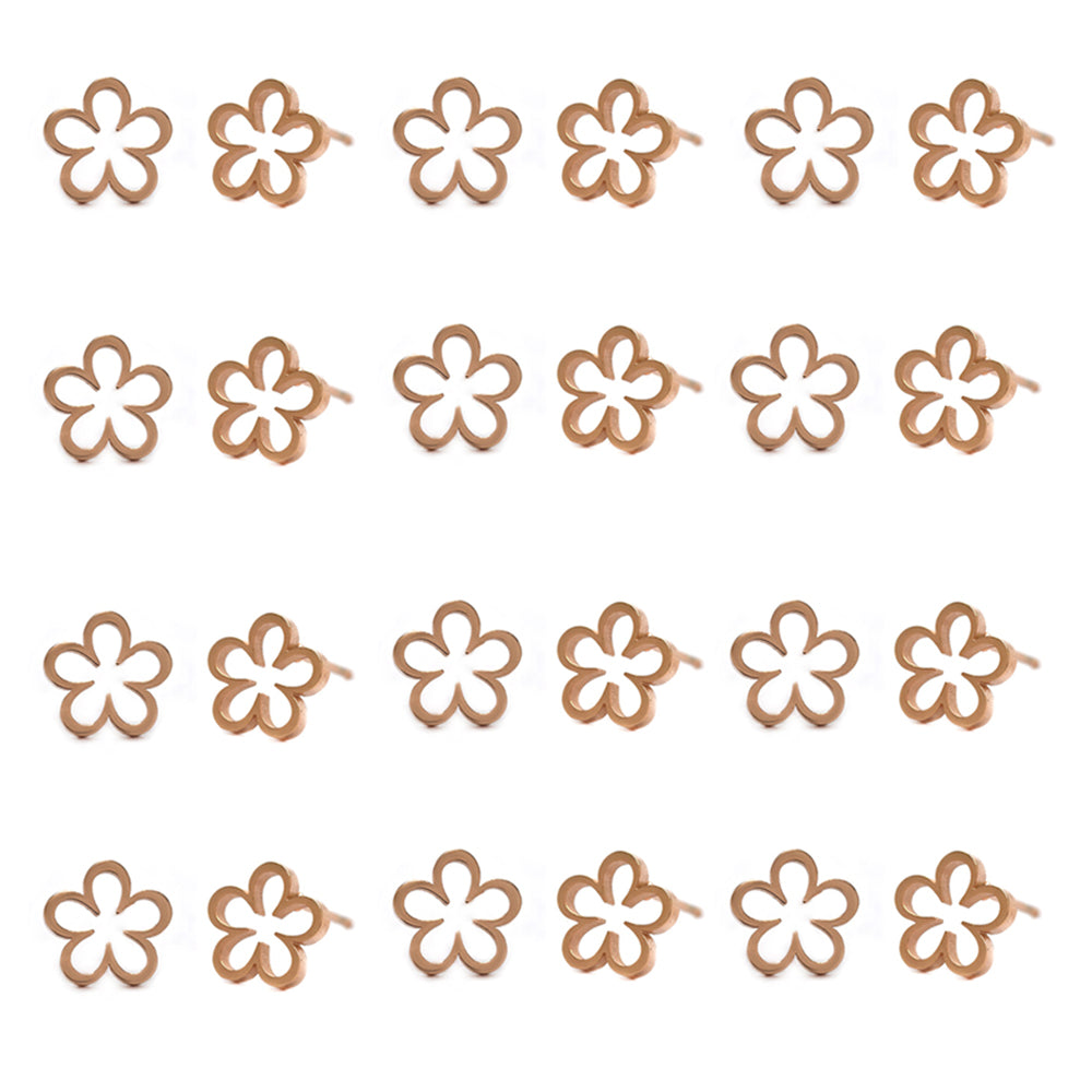 Stainless steel 12 pack flower studs - SSYPK4449