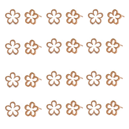 Stainless steel 12 pack flower studs - SSYPK4449