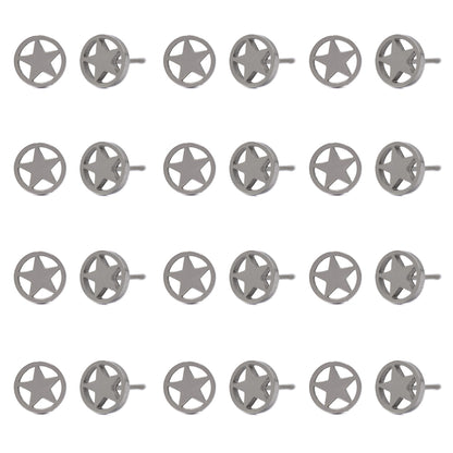 12 pack Stainless steel circle star stud earrings