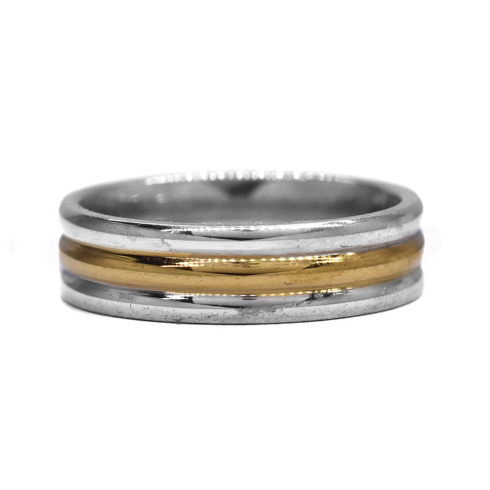 Stainless steel two tone tube lined ring - SSYR2229