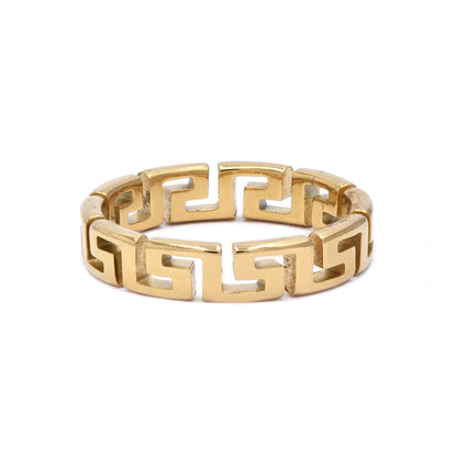 Stainless steel Grecian pattern ring - SSYR4657