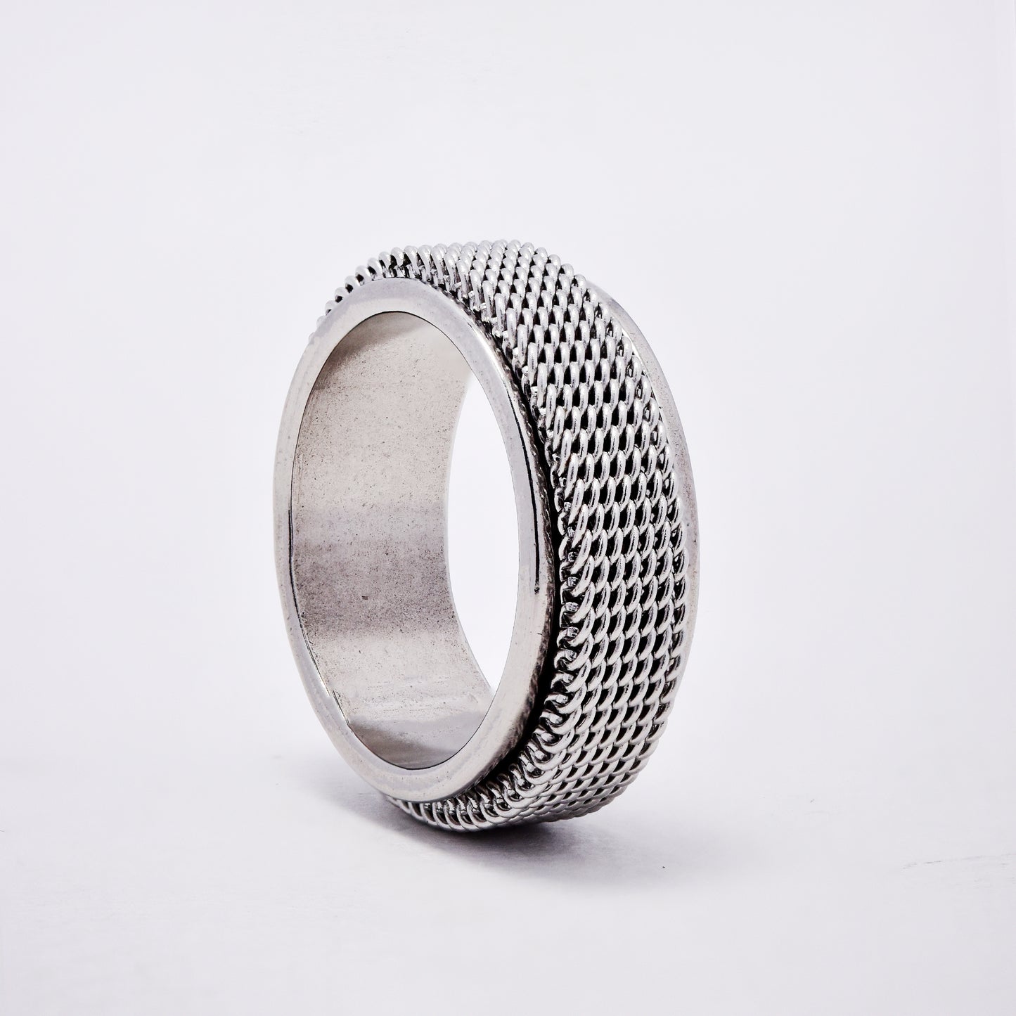 Steel textured fidget ring - SSYR5821