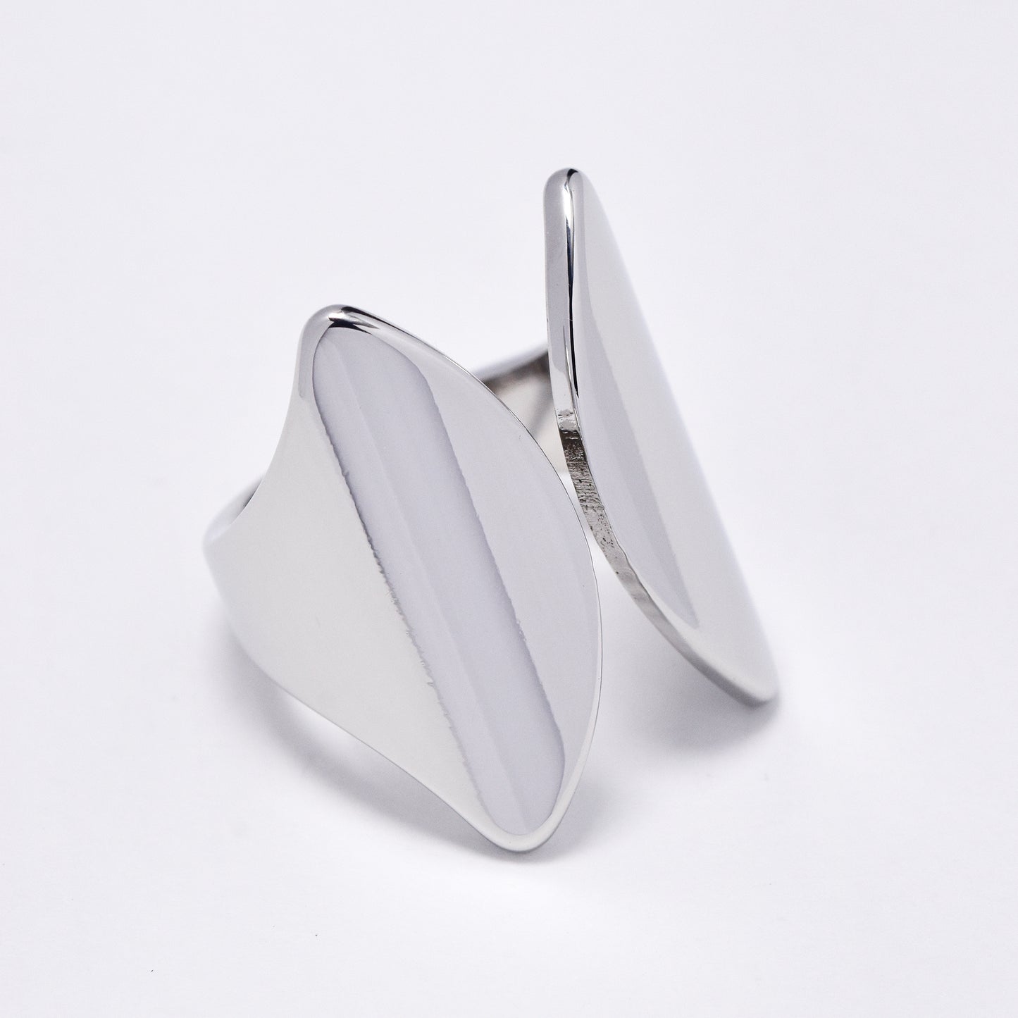 Steel open statement cuff ring - SSYR5868