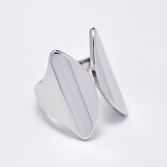 Steel open statement cuff ring - SSYR5868