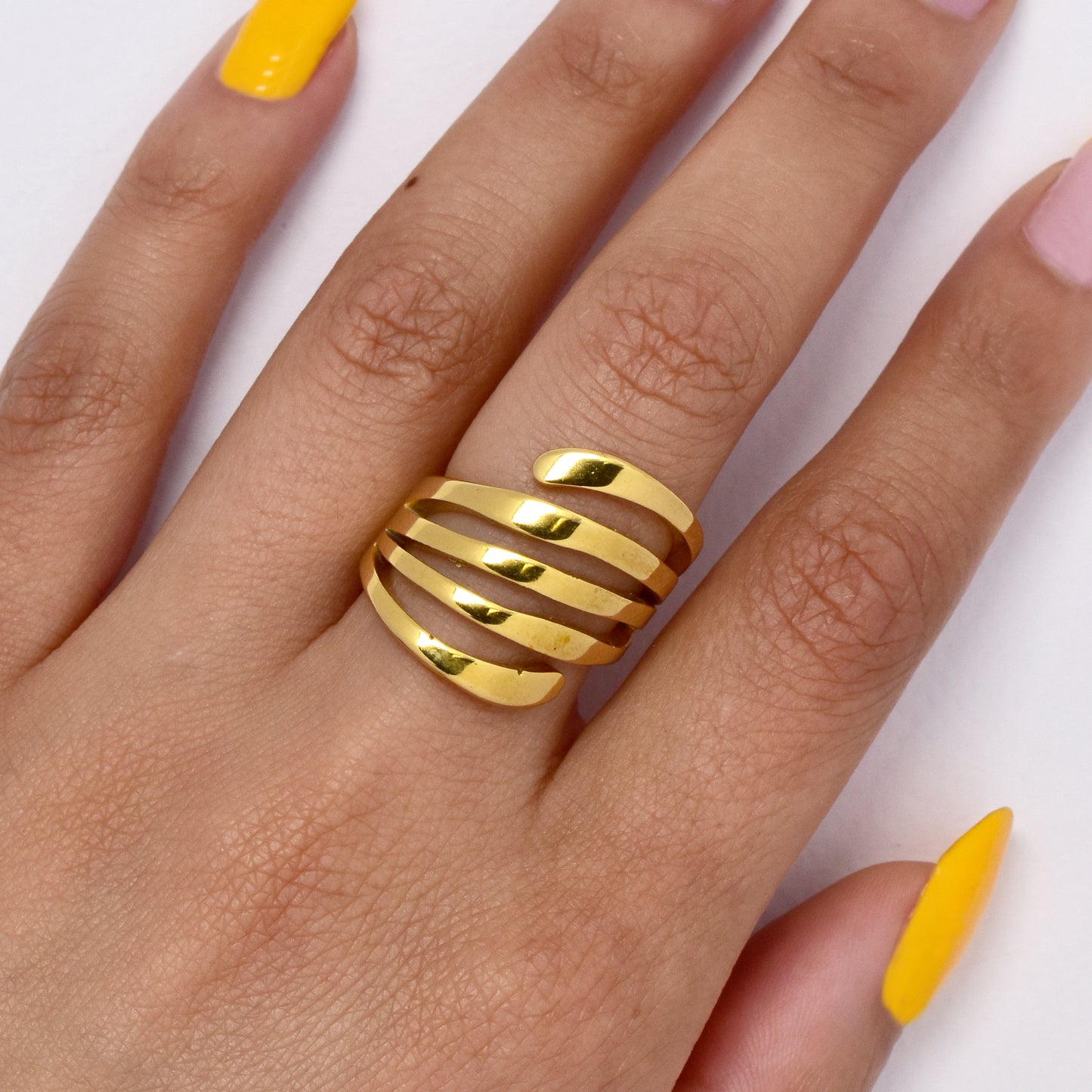 Steel cutout statement ring - SSYR5869