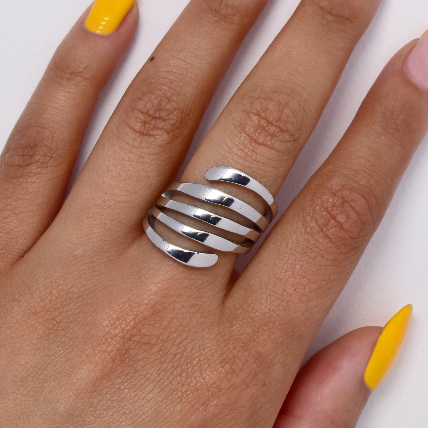 Steel cutout statement ring - SSYR5869