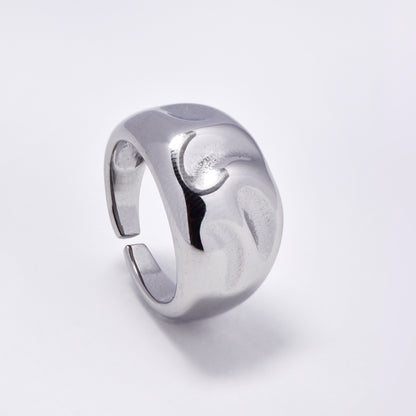 Steel chunky wave ring - SSYR5870