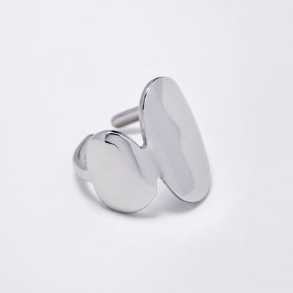 Steel asymetrical statement ring - SSYR5872