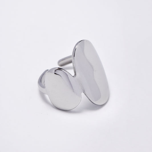 Steel asymetrical statement ring - SSYR5872