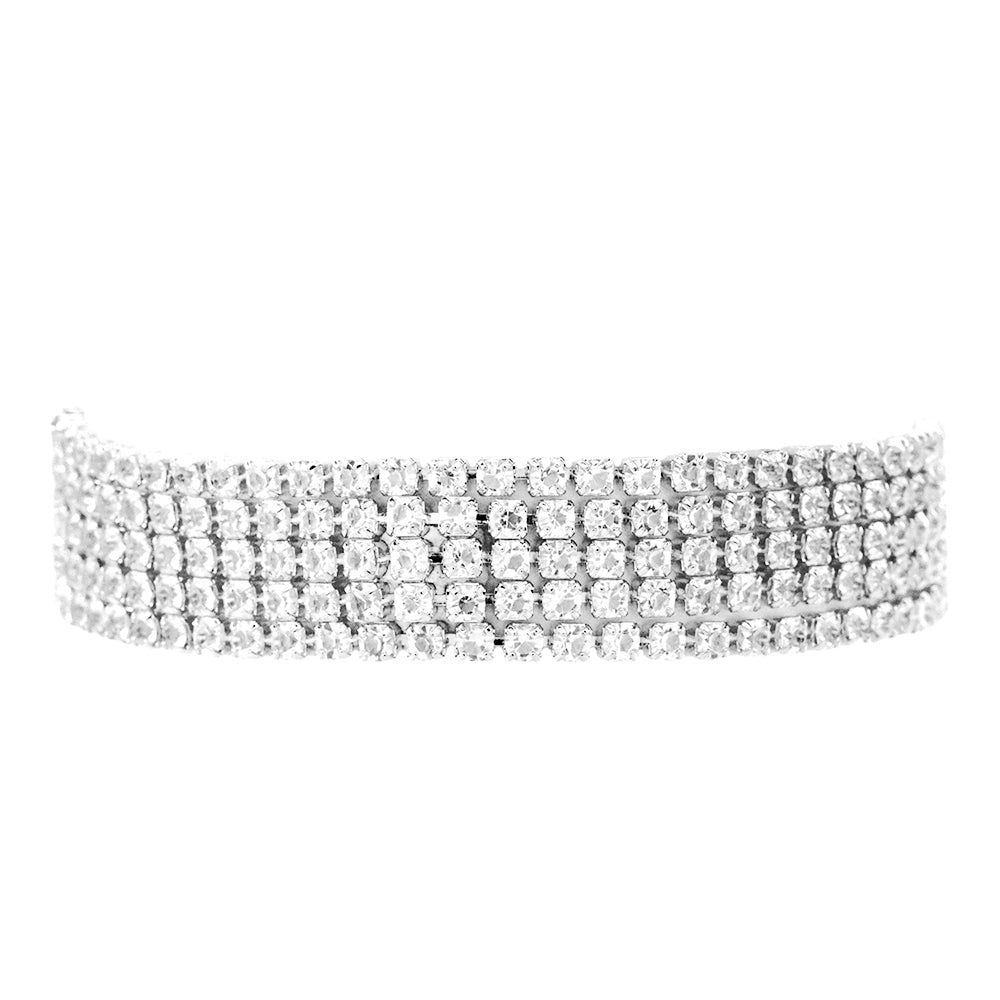 5 row fashion diamante bracelet - VB2014