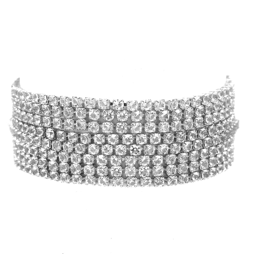 8 row fashion diamante bracelet - VB2015