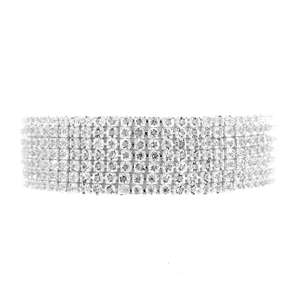 Fashion crystal 7 row gold plated bracelet - VB6078