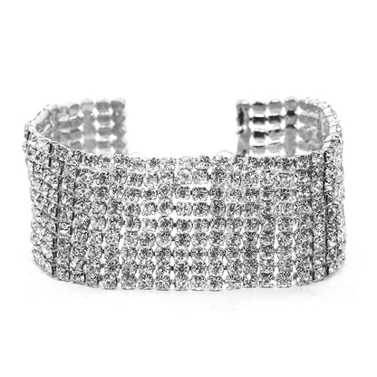 Fashion crystal 9 row tennis broad bracelet - VB8642A