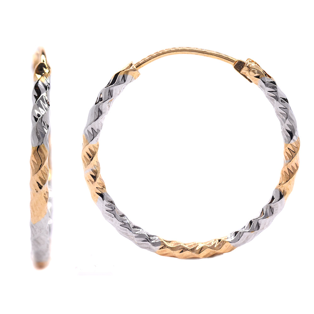 Premium two tone twisted hoop