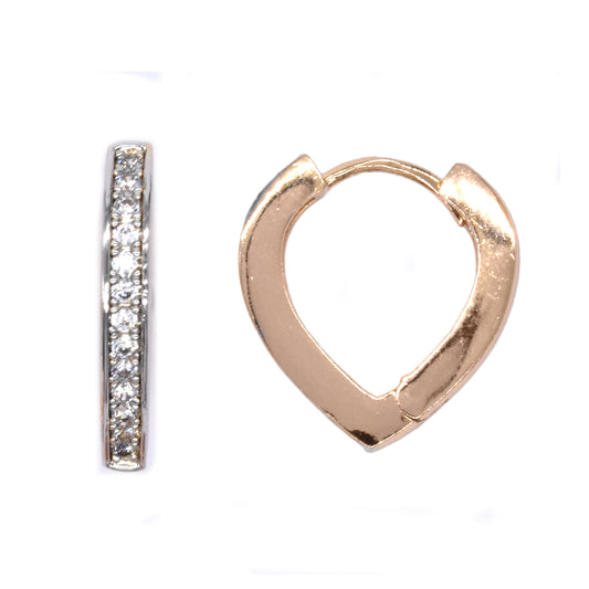 Premium gold plated cubic zirconia huggie earring - VE2431