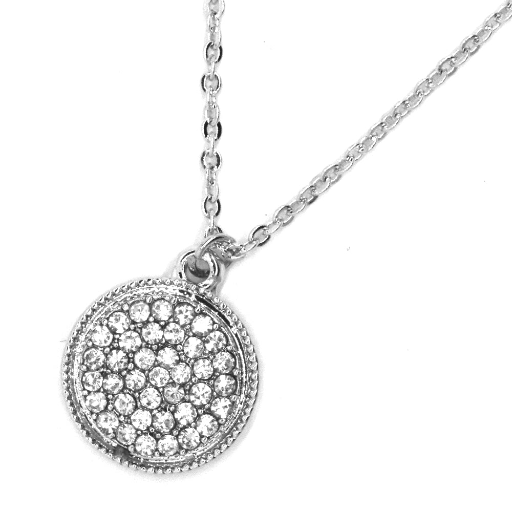 Premium cubic Zirconia disc necklace