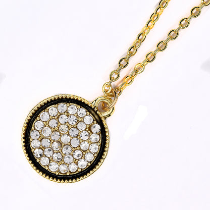 Premium cubic Zirconia disc necklace