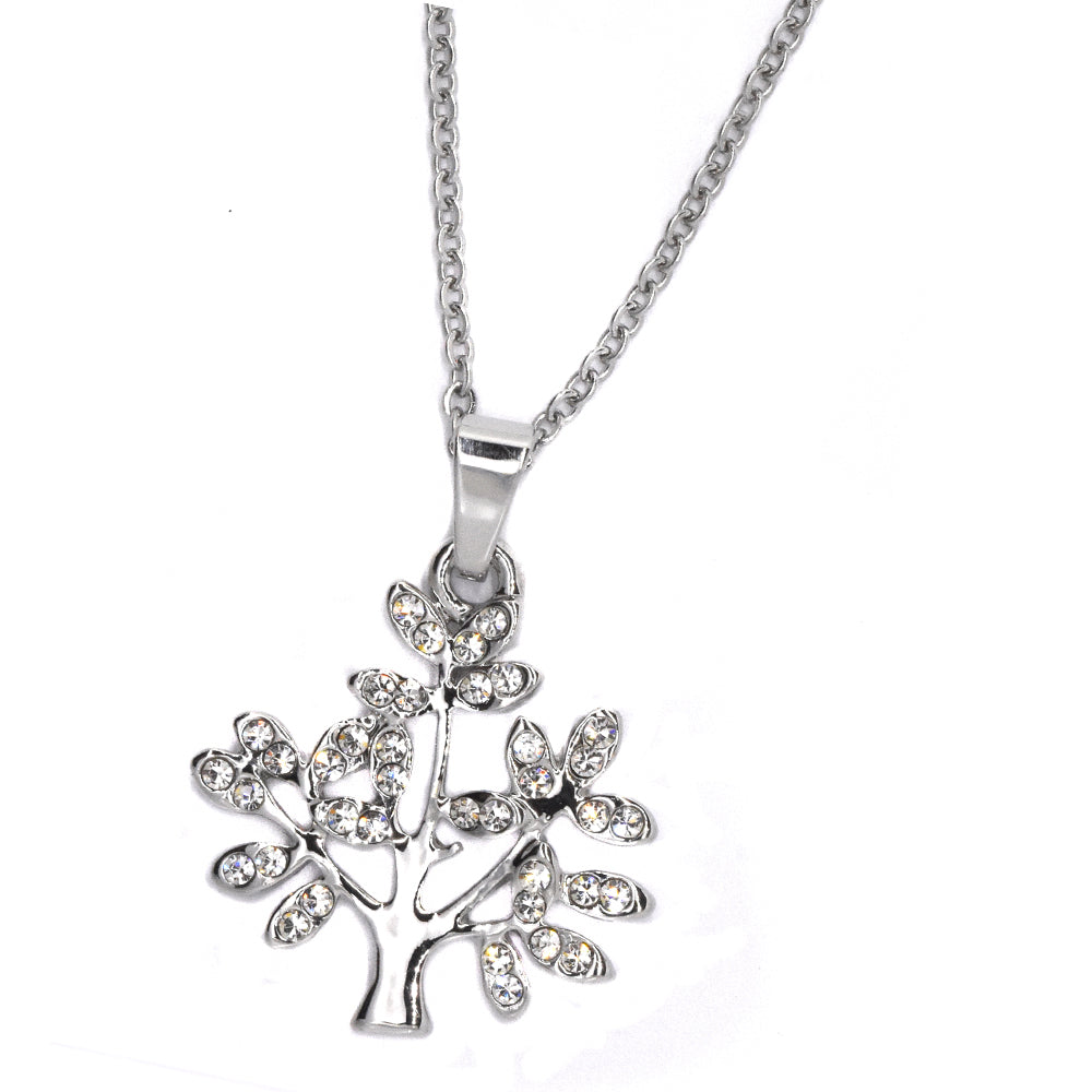 Premium cubic zirconia tree of life necklace