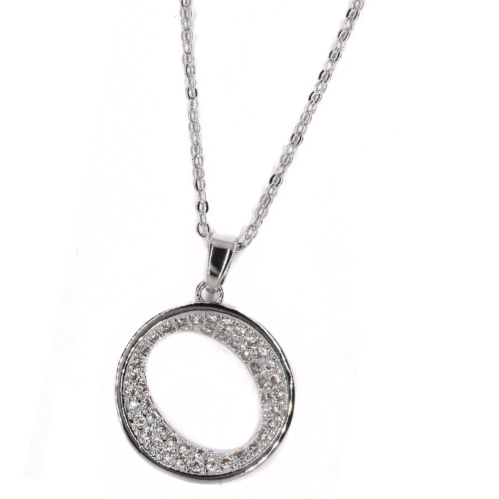 Premium oblong O cubic zirconia necklace