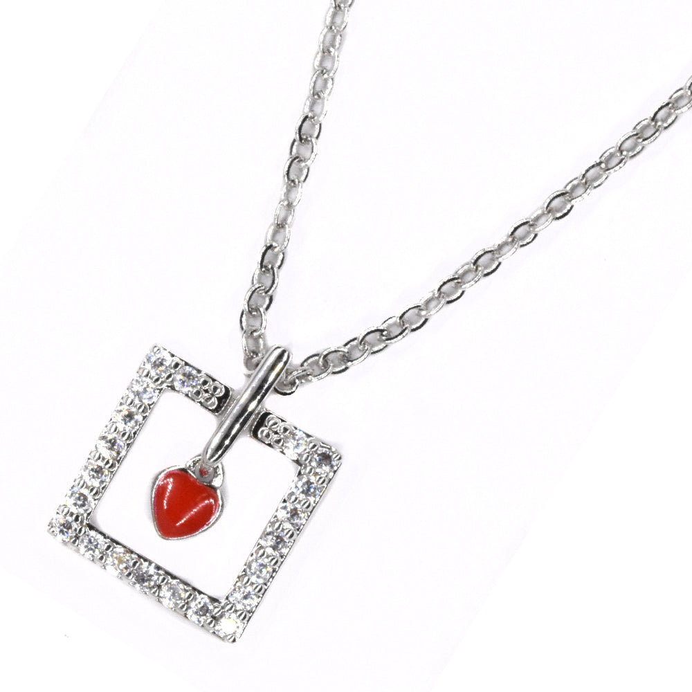 Premium framed heart Cubic zirconia necklace