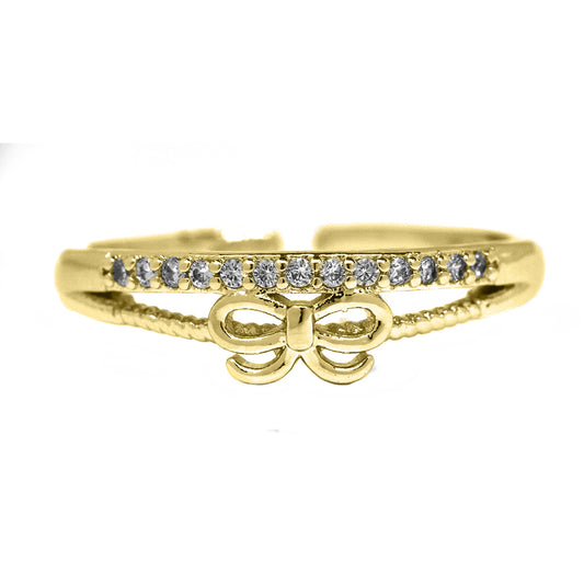 Premium cubic zirconia bow open band ring