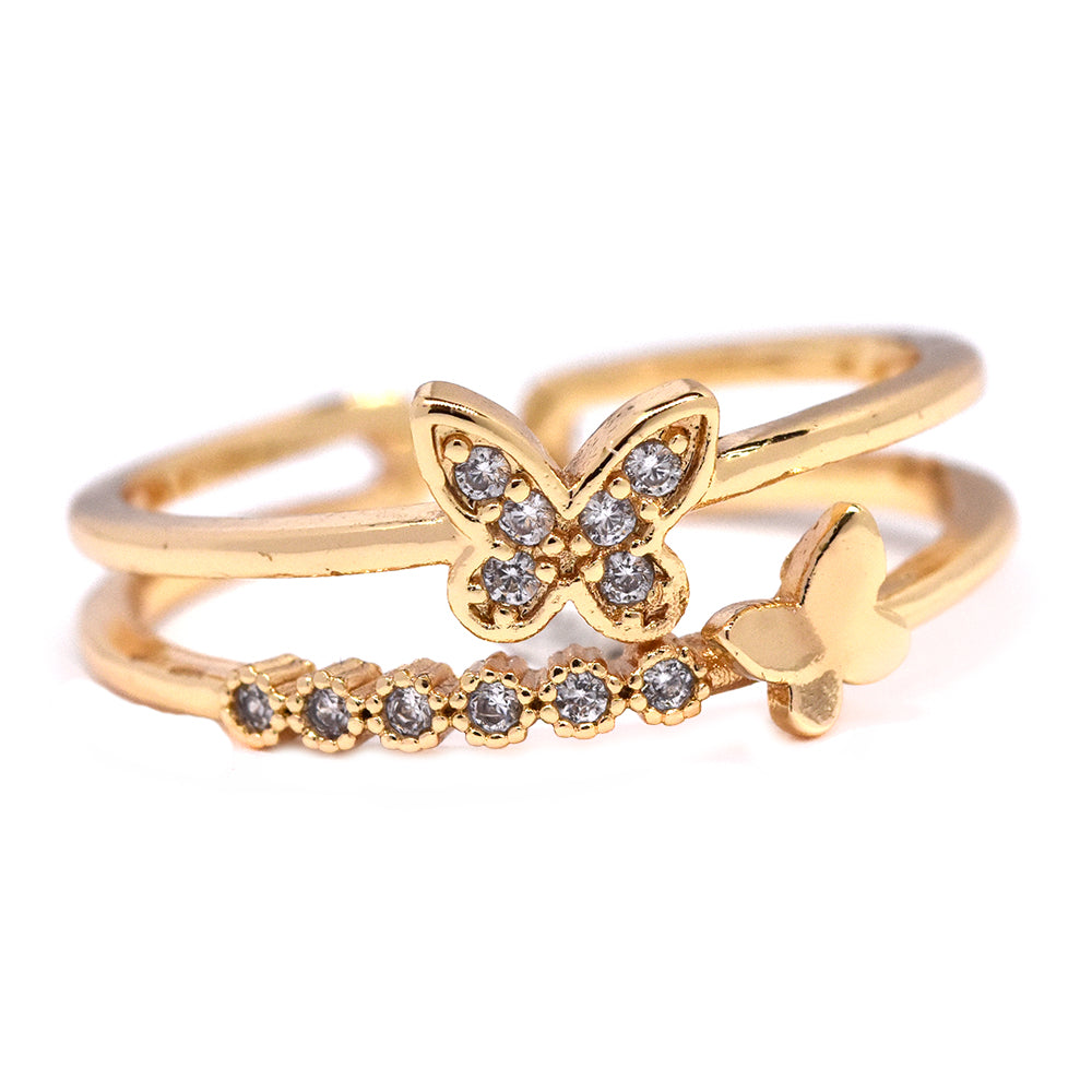 Premium cubic zirconia butterfly ring