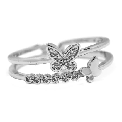 Premium cubic zirconia butterfly ring