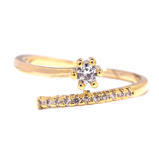 Premium open crossover cubic zirconia ring