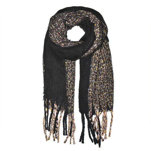 Multi colour insert woollen 50cm x 180cm scarf