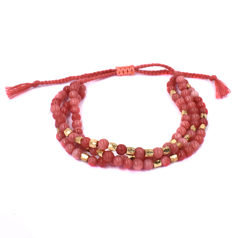 Fashion 3 stranded bead adjustable bracelet