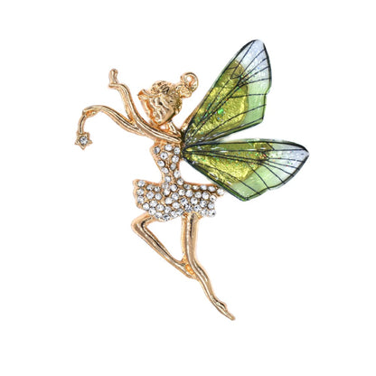 Fashion gold plated crystal fairy brooch - YBR4551