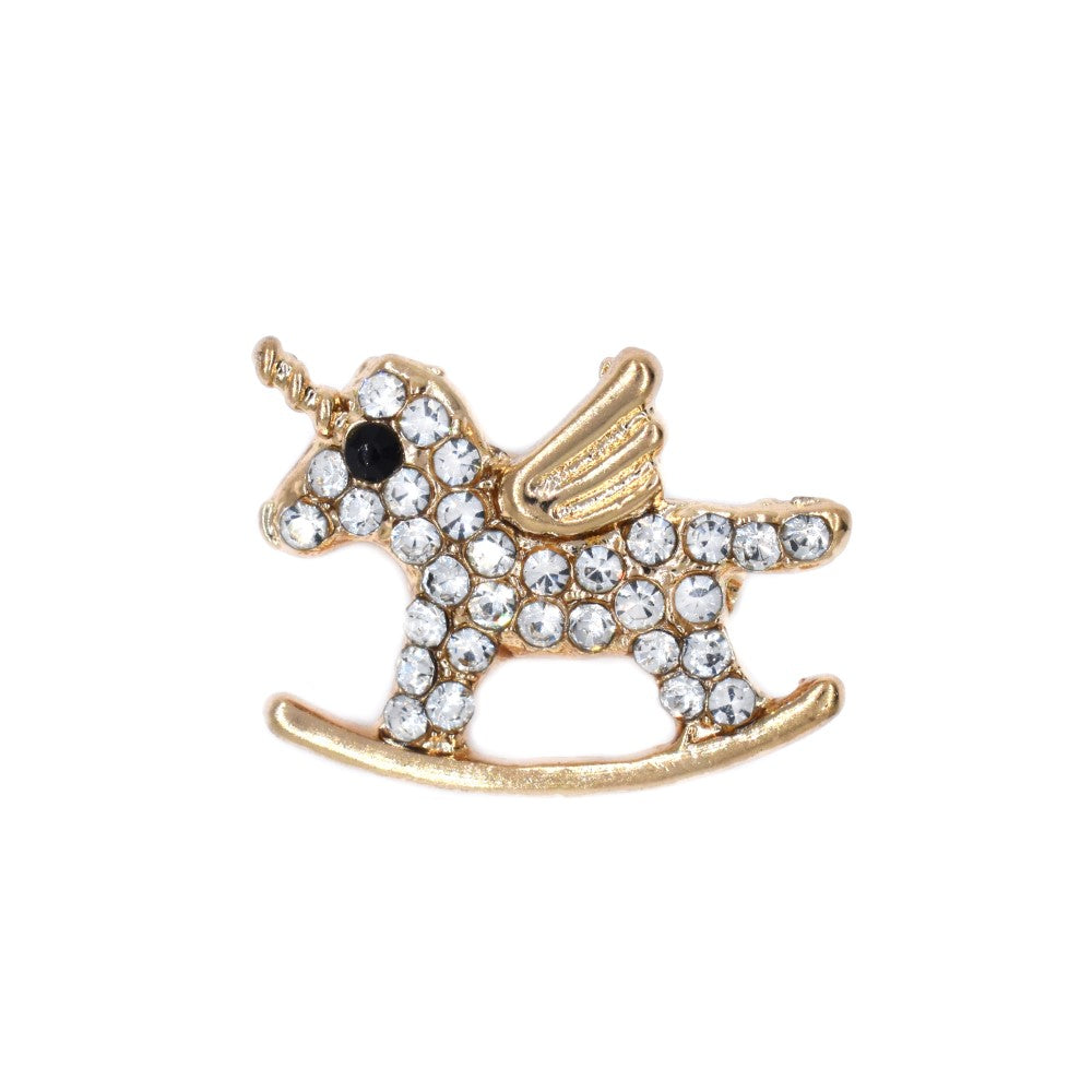 Fashion crystal unicorn rocking unicorn brooch - YBR4554