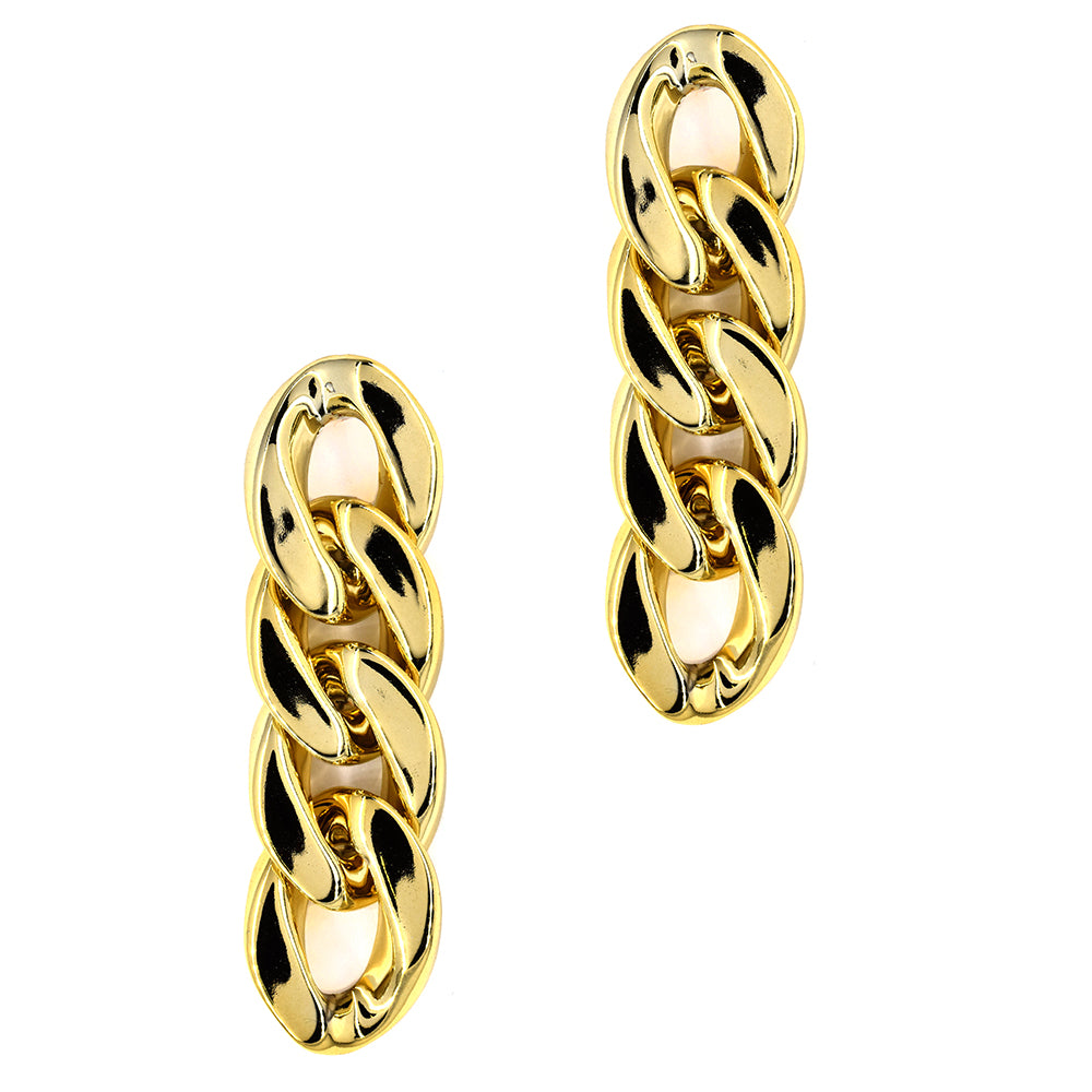 Curb 4 link drop fashion earrings - YE3432