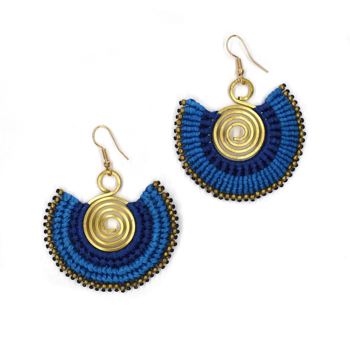 Beaded circle fan drop fashion earrings - YE3664