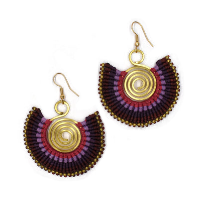 Beaded circle fan drop fashion earrings - YE3664