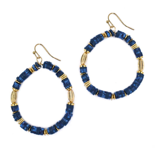 Beaded O drop hoop fashion earring - YE4272