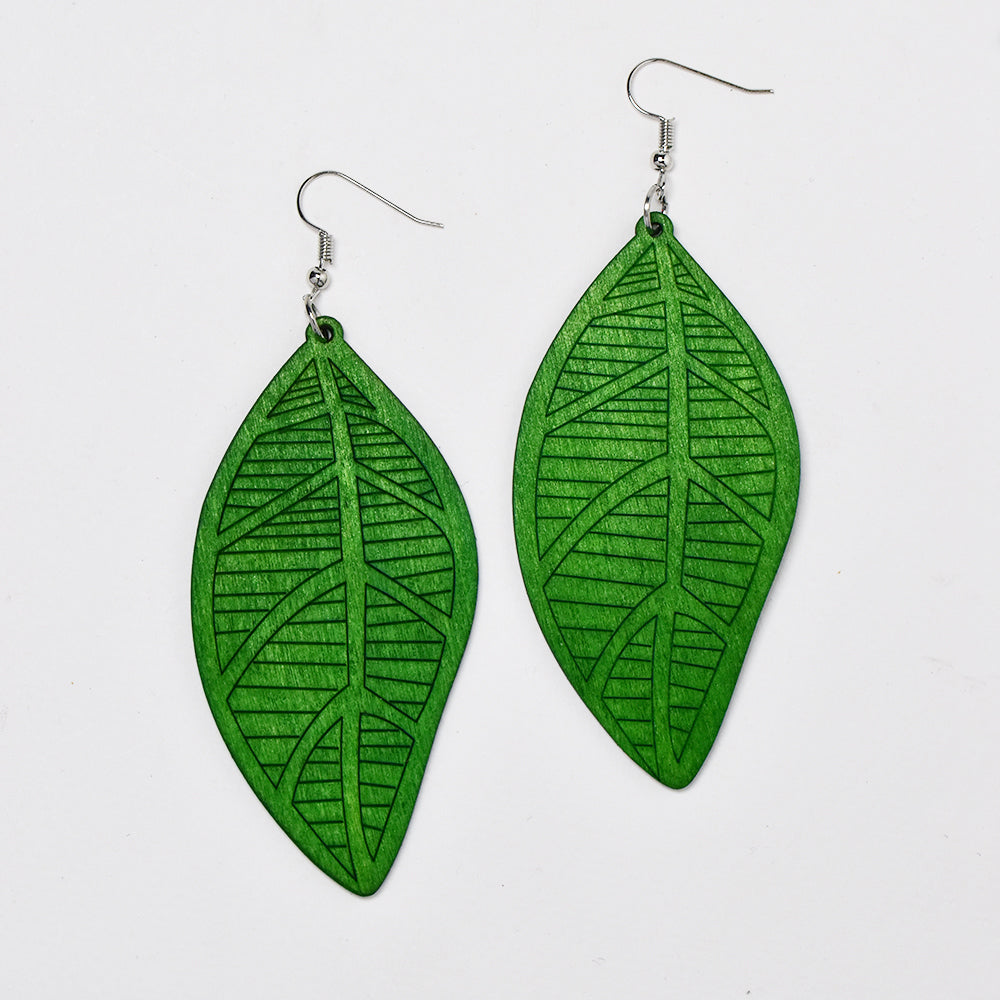 Leaf wood fashion earring - YE4897