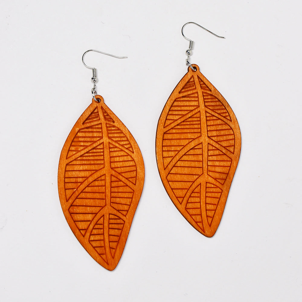 Leaf wood fashion earring - YE4897