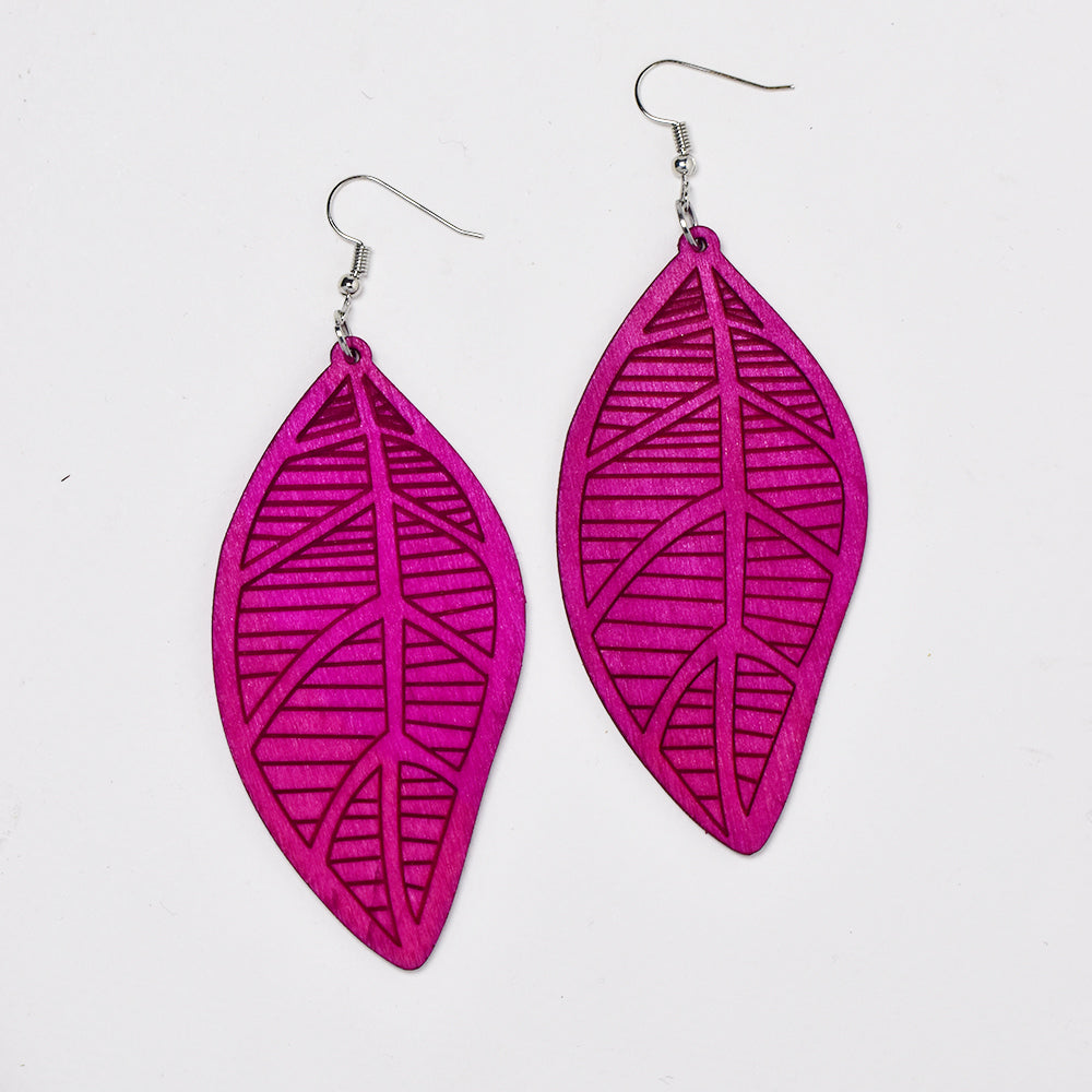 Leaf wood fashion earring - YE4897